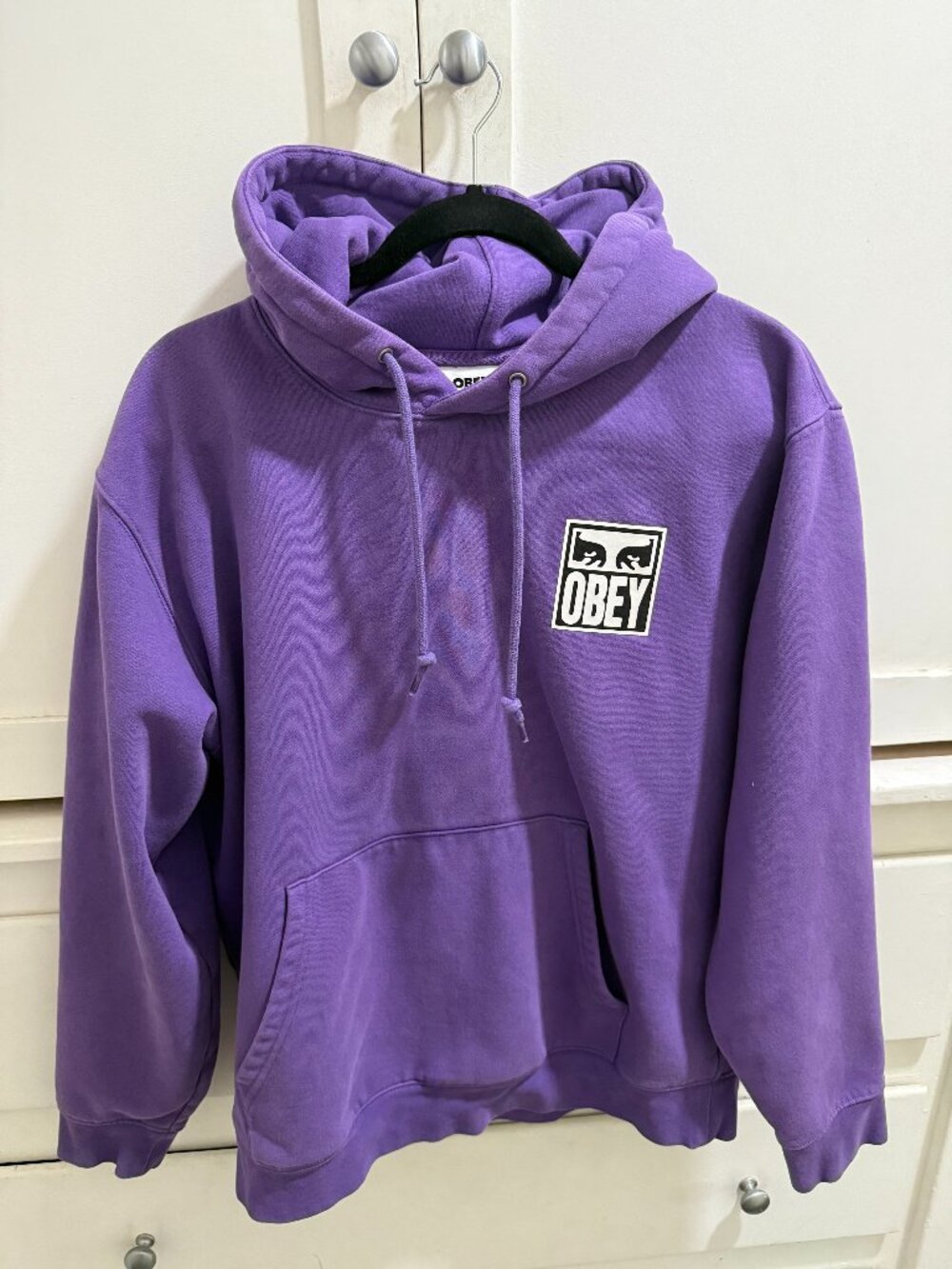 OBEY ICON II Extra Heavy Pullover-Established Hoodie Sweatshirt-Purple-Men's M